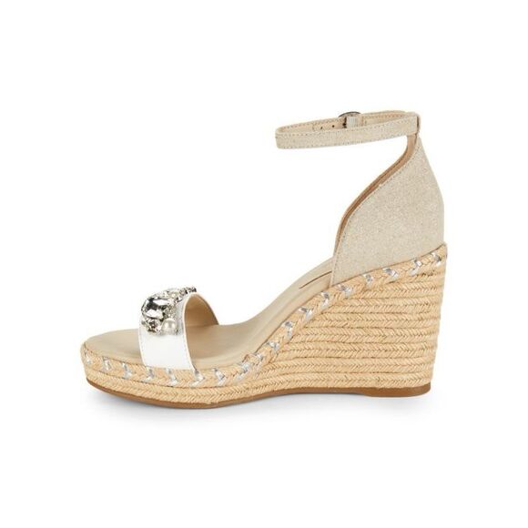 NWT Karl Lagerfeld Catalyna Jewel Embellished Espadrille Wedge Sandals size 11 - Picture 3 of 9